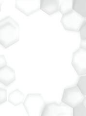 3D White Hexagonal Frame Background