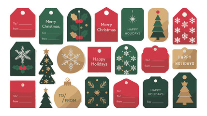 Festive Gift Tags Collection for Holiday Season.
