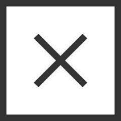 Obraz premium Black cancel or close icon in square