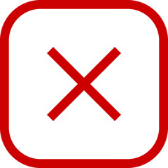 Obraz premium Red cross icon inside rounded square