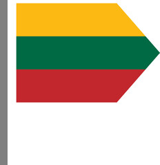 Lithuanian flag with arrow shape vector