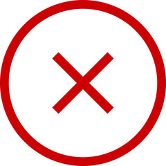 Fototapeta premium Red cancel or error icon in circle