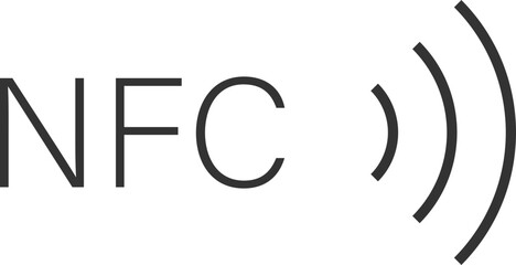 Right-sided NFC icon with radio waves