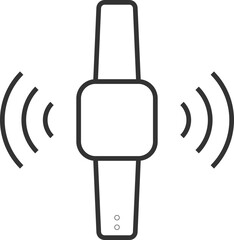 Smartwatch with wireless NFC signal icon