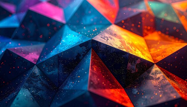 Sparkling crystalline prisms colorful abstract facets - Powered by Adobe