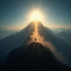 sunset over the mountains