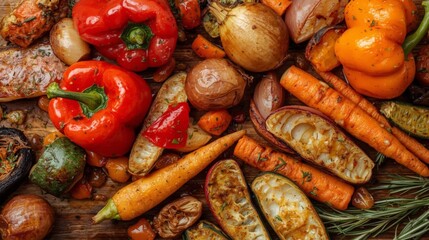 Fresh Colorful Assortment of Healthy Vegetables