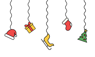 Vector Decorative Christmas Element In Flat Design