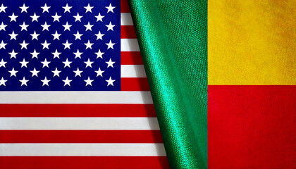 アメリカの国旗とベナンの国旗(USA Flag & Benin flag.)
