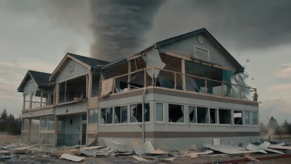 Damage Inflicted Upon an Eating Establishment by a Violently Rotating Column of