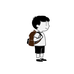Boy with backpack