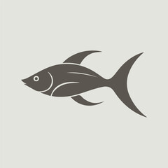 Silhouette style minimal rohu fish t-shirt design featuring sleek black vector art of a freshwater fish, perfect for fishing lovers, aquatic life fans, nature enthusiasts, minimalist fashion admirers