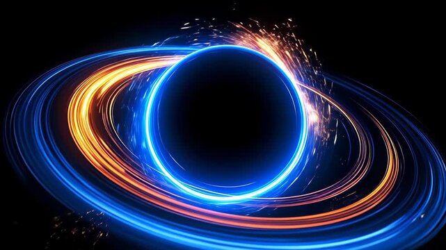 Abstract Black Hole with Glowing Accretion Disk and Jets.