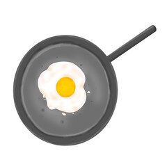 Fried Egg in a Pan Illustration 