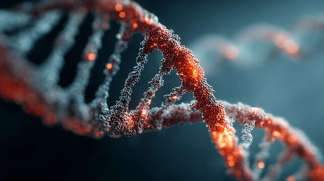 A glowing DNA double helix twisting in space symbolizes life genetic code scientific discovery and the blueprint of existence reflecting innovation evolution and the connection of all living beings