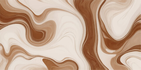 Seamless pattern of dark melted chocolate with a flowing liquid swirl texture for a sweet brown dessert background design