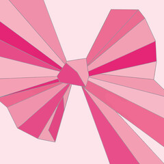 Pink Bow Graphic Design with Geometric Shapes.