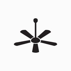 Electric Fan Silhouette – Summer Cooling Equipment Illustration