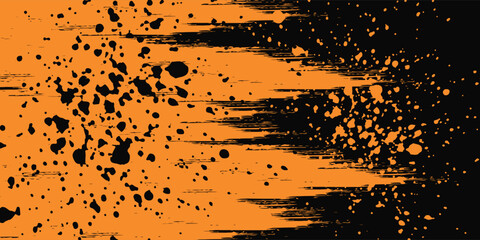 orange black brush Car sticker wrap pattern banner abstract sporty lines black orange color combination grunge brush modern pattern racing motorsport vector design.