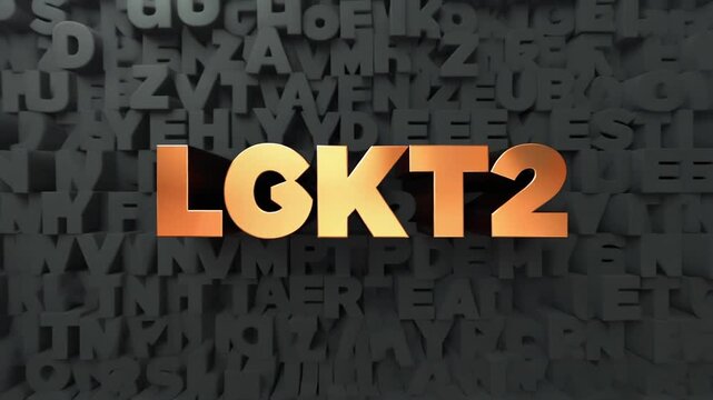 Lgkt2 logo animation rotating on grey letters background dynamic intro with metallic gold effect for marketing video