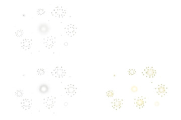 Abstract glowing snowflake patterns with bokeh effects and light flares isolated on transparent background