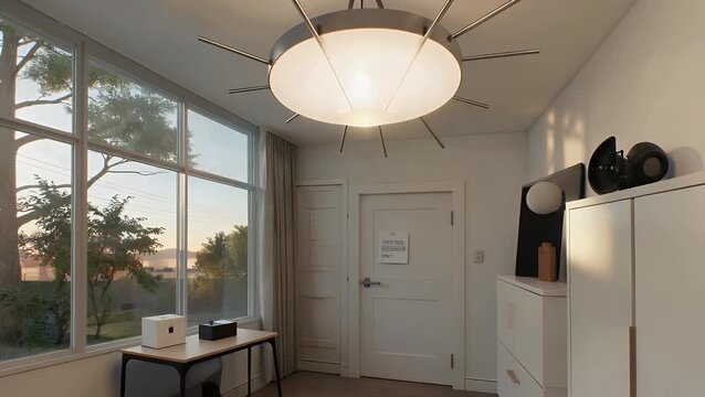 three-dimensional rendered model of a luminous structural framework or conceptual