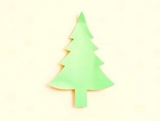Fototapeta premium abstract pop art pastel neon illustration of a stylized Green paper with a Christmas tree shaped cutout on matching background