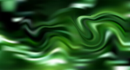 Obraz premium Abstract green swirl background with smooth gradient waves and soft light reflections, modern fluid art texture perfect for digital design or wallpaper.