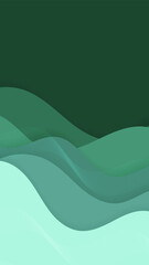 Layered Abstract Waves in Forest Green Tones