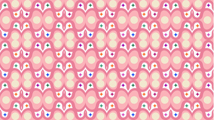 Seamless Retro Scalloped Geometric Star Pattern Background