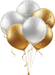 Black Banner Label with Hanging Balloon PNG