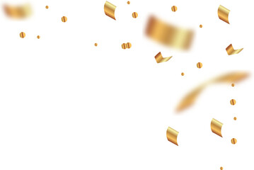 Golden Scattered Confetti Decorative PNG