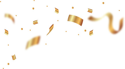 Golden Scattered Confetti Decorative PNG