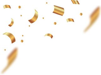 Golden Scattered Confetti Decorative PNG