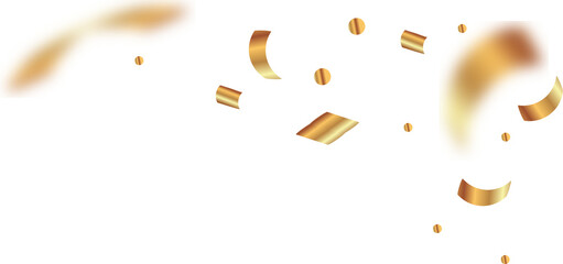 Golden Scattered Confetti Decorative PNG
