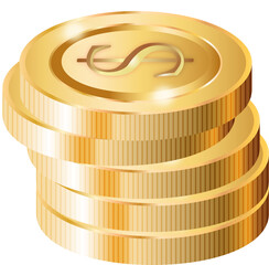 Golden Coin Decorative PNG 