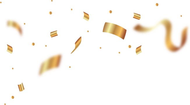 Golden Scattered Confetti Decorative PNG