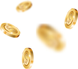 Golden Coin Decorative PNG 