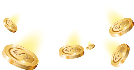 Golden Coin Decorative PNG 