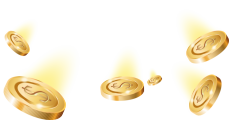 Golden Coin Decorative PNG 