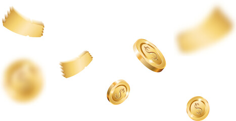 Golden Coin Decorative PNG 
