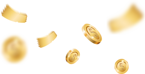 Golden Coin Decorative PNG 