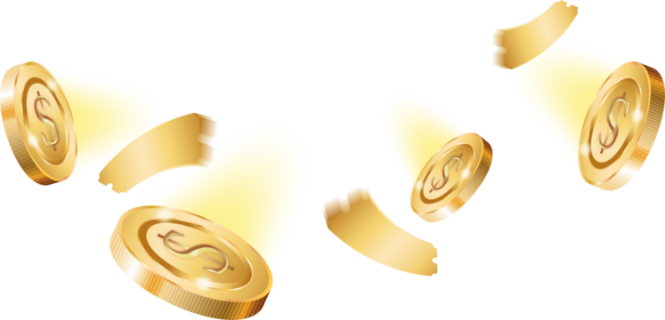 Golden Coin Decorative PNG  - Powered by Adobe