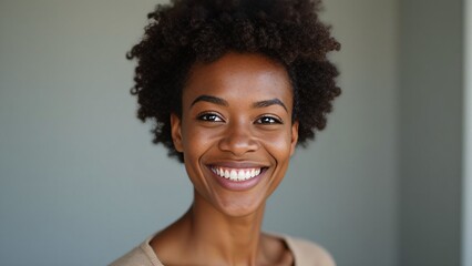 Happy African American Woman Smiling Portrait