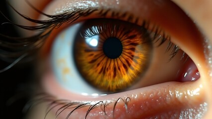 Macro Shot Of A Beautiful Brown Eye