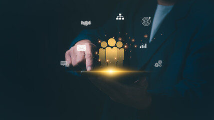 Human resource quality development and management with modern online technology for business promotion and reducing HR system complexity