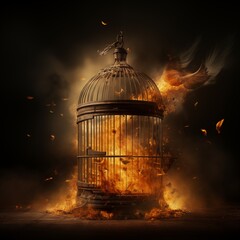 Close-up of a modern fireplace with vibrant orange and yellow flames dancing over burning logs and glowing embers, creating a warm and cozy atmosphere