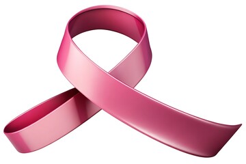 breast cancer awareness month, waving ribbon isolated with clipping path on white background. mother and world cancer day concept