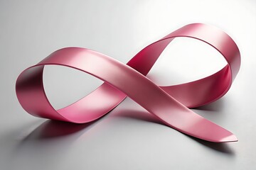 breast cancer awareness month, waving ribbon isolated with clipping path on white background. mother and world cancer day concept