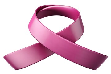 breast cancer awareness month, waving ribbon isolated with clipping path on white background. mother and world cancer day concept